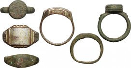 Lot of 2 bronze rings and 1 silver ring.
 Sizes: 20 mm, 16 mm, 16.5 mm.
