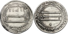 The Abbasid Caliphate. Al Rashid al Mohammadaiya (786-809). AR Dirham, Teheran mint, 138 AH. AR. g. 2.94 mm. 24.00 Partly toned. VF.