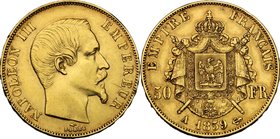 France. Napoleon III (1852-1870). AV 50 Francs 1859, Paris mint. KM 785.1. AV. g. 16.11 mm. 28.00 VF/About VF.