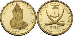 Equatorial Guinea. AV 250 Pesetas 1970. KM 21. AV. g. 3.51 mm. 18.00 UNC.