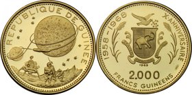Guinea. AV 2000 Francs 1969. KM 18. AV. g. 8.05 mm. 23.00 UNC.