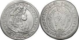 Hungary. Leopold I (1657-1705). AR 15 Kreuzer 1682, Nagybánya mint. Herinek 1076. AR. g. 6.07 mm. 30.00 Seldom offered in this condition. About EF/Goo...