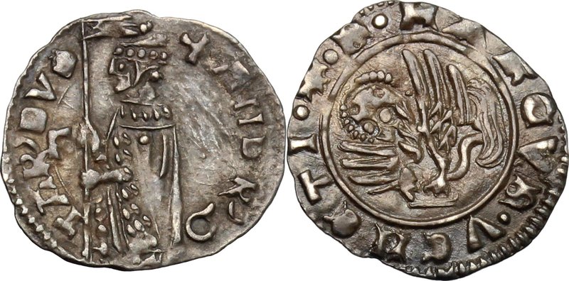 Italy. Venice. Andrea Contarini (1368-1382). AR Soldino. CNI 17. AR. g. 0.48 mm....
