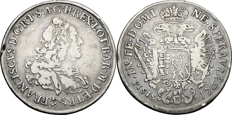 Italy. Francesco I di Lorena (1708-1765). AR Francescone, Florence mint, 1763. A...