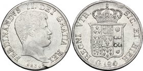 Italy. Ferdinando II (1830-1859). AR Piastra 1834, Naples mint. MIR 499/4. AR. g. 27.50 mm. 37.00 Good VF.