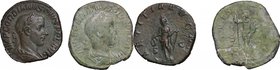 Roman Empire. Gordian III (238-244). Multiple lot oftwo (2) unclassified AE Sestertii, c. 241-244. AE. Good F:About VF.