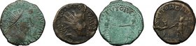 Roman Empire. Postumus (259-268). Multiple lot of two (2) unclassified AE coins. AE. Good F.