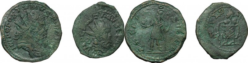 Roman Empire. Postumus (259-268). Multiple lot of two (2) unclassified AE coins....