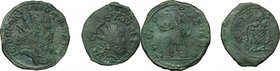 Roman Empire. Postumus (259-268). Multiple lot of two (2) unclassified AE coins. AE. Good F:About VF.