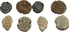 Byzantine Empire. Multiple lot of four (4) unclassified PB Seals, 10-12th century. PB. F:About VF.