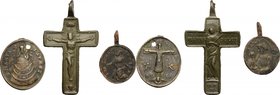 Miscellaneous. Multiple lot of three (3) amulets. AE. About VF:VF.