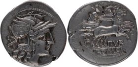 169-158 aC. Familia Furia. Roma. Denario. FFC 729. Ag. 6,65 g. MBC+. Est.90.