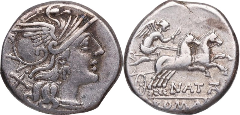 149 aC. Familia Pinaria. Roma. Denario. FFC 965. Ag. 3,86 g. EBC. Est.120.