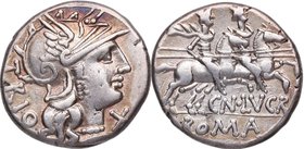 136 aC. Familia Lucretia. Roma. Denario. FFC 822. 3,93 g. EBC-. Est.70.