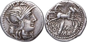 134 aC. Familia Marcia. Roma. Denario. FFC 850. Ag. 3,90 g. Atractiva. EBC-. Est.140.