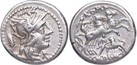 128 aC. Familia Domitia. Roma. Denario. FFC 680. Ag. 3,88 g. Atractiva. EBC-. Est.150.
