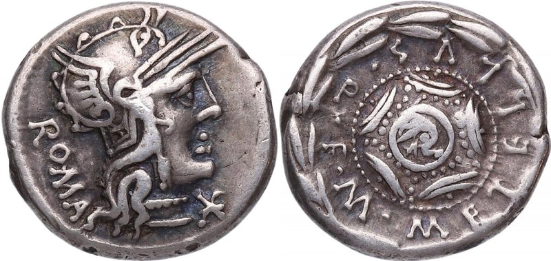 127 aC. Familia Caecilia. Roma. Denario. FFC 205. Ag. 3,94 g. Atractiva. Escasa....