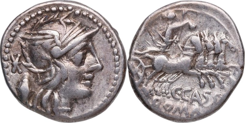126 aC. Familia Casia. Roma. Denario. FFC 554. Ag. 3,87 g. Atractiva. EBC-. Est....