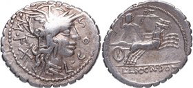 118 aC. Familia Cosconia. Narbona (Francia). Denario. FFC 652. Ag. 3,92 g. Atractiva. Escasa. EBC-. Est.200.