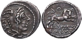 105 aC. Familia Thoria. Denario. FFC 1141. Ag. 4,03 g. Letra O. Atractiva. Rara. EBC-. Est.200.