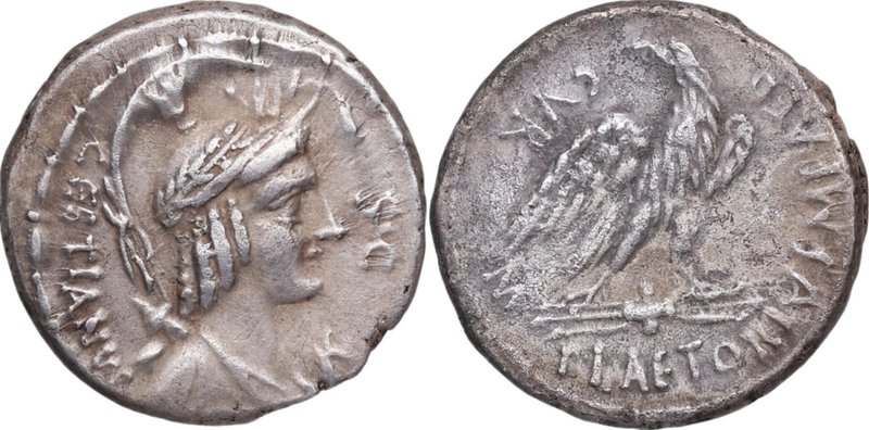 67 aC. Familia Plaetoria. Roma. Denario. FFC 969. Ag. 4,03 g. EBC- / MBC+. Est.1...
