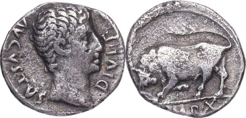 27 aC-14 dC. Augusto (27 aC-14 dC). IMP X. Lugdunum. Denario. RIC 169. Ag. 3,30 ...