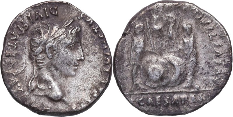 7-6 aC. Augusto (27 aC-14 dC). Lugdunum. Denario. FFC 20. Ag. 3,69 g. MBC+. Est....