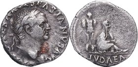 117-138 dC. Vespasiano. Iudea. Denario. Ag. 3,15 g. MBC. Est.220.