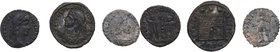 337-361 dC. Constancio II. Lote de tres monedas 1/4 centenional (dos) y 1/2 centenionao. Ae. BC+ a MBC. Est.15.