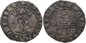 1379-1390. Juan I . Toledo. Blanco del Agnus Dei. Mar 731.1. Ve. 1,55 g. Atractiva. EBC-. Est.65.