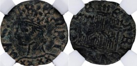1390-1406. Enrique III (1390-1406). Burgos. Cornado. Mar 776.1 no cataloga esta leyenda. Encapsulada en NN Coins 2762878-013 en F25.  Enricvs Deivs. M...