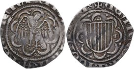 1355-1377. Federico IV de Sicilia. Sicilia. Pirral. Cru CG 2612 mismo ejemplar. Ag. 2,19 g. Algo recortada. MBC / MBC+. Est.90.