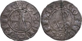 1236-1243. Ponç de Cabrera (1236-1243). Condado de Urgell. Dinero. Cru 126. Ve. 0,91 g. Rotura, pero buen ejemplar. Est.200.