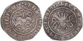 1469-1504. Reyes Católicos (1469-1504). Sevilla. 1/4 Real. Cy 10. Ag. 0,74 g. MBC+. Est.350.