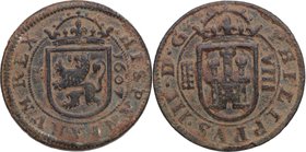 1607. Felipe III (1598-1621). Segovia, Ingenio. 8 maravedís. J&S D-223. Ae. 6,81 g. MBC. Est.30.