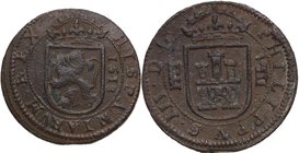 1618. Felipe III (1598-1621). Segovia, Ingenio. 8 maravedís. J&S D-228. Ae. 5,13 g. MBC. Est.30.