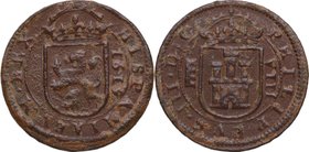 1619. Felipe III (1598-1621). Segovia, Ingenio. 8 maravedís. J&S D-231. Ae. 6,51 g. MBC / MBC-. Est.20.