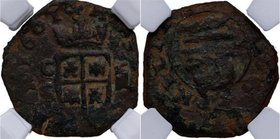 1661. Felipe IV (1621-1665). Cuenca. 8 maravedís. Ae. Fecha completa. Encapsulada en NN Coins 2762878-012 enVF30. MBC. Est.70.