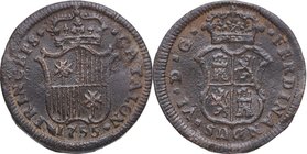 1755. Fernando VI (1746-1759). Segovia. 1 Ardite. Cy 16. Ae. 2,11 g. MBC+ / EBC-. Est.40.