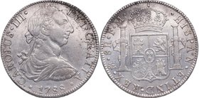 1788. Carlos III (1759-1788). México. 8 reales. FM. Cy 37. Ag. 26,86 g. EBC-. Est.100.