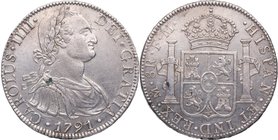 1791. Carlos IV (1788-1808). México. 8 reales. FM. Cy 39. Ag. 26,91 g. EBC. Est.110.
