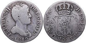 1812. Fernando VII (1808-1833). Madrid. 2 reales. Cal 911. Busto desnudo. Ag. 5,67 g. Escaso. BC+. Est.40.