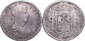 1820. Fernando VII (1808-1833). Potosí. 8 reales. PJ. Cy 183. Ag. 26,66 g. MBC. Est.80.