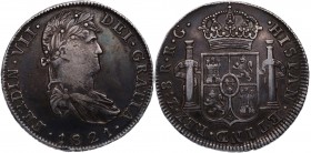 1821. Fernando VII (1808-1833). Zacatecas. 8 Reales. RG. Cy 227. Ag. 27,13 g. Atractiva. EBC-. Est.120.