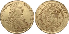 1809. Fernando VII (1808-1833). México. 8 escudos. HJ. Cy 275. Au. 27,09 g. Escasa. EBC-. Est.1800.