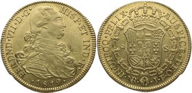 1819. Fernando VII (1808-1833). Nuevo Reino. 8 Escudos. JF. Cy 276. Au. 27,15 g. Atractiva. Brillo Original. EBC. Est.1200.