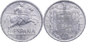 1953. Franco. VLTRA. 10 céntimos. Cy 2. Al. 1,88 g. SC . Est.30.