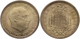 1963*63. Franco (1939-1975). 1 peseta. Cy 9. Ae. 3,71 g. EBC+. Est.20.