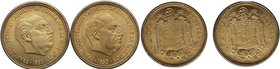 1953 (56). Lote 2 monedas. Madrid. 2,5 pesetas. Cy 11. Cu-Ni. SC / SC-. Est.20.