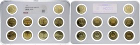 2002 (2), 2003 (2), 2004 (2), 2005 (2), 2006 (2). China. Estuche de presentación con 10 monedas conmmemorativas de 5 Yuan. Br. Encapsuladas por HCGC c...